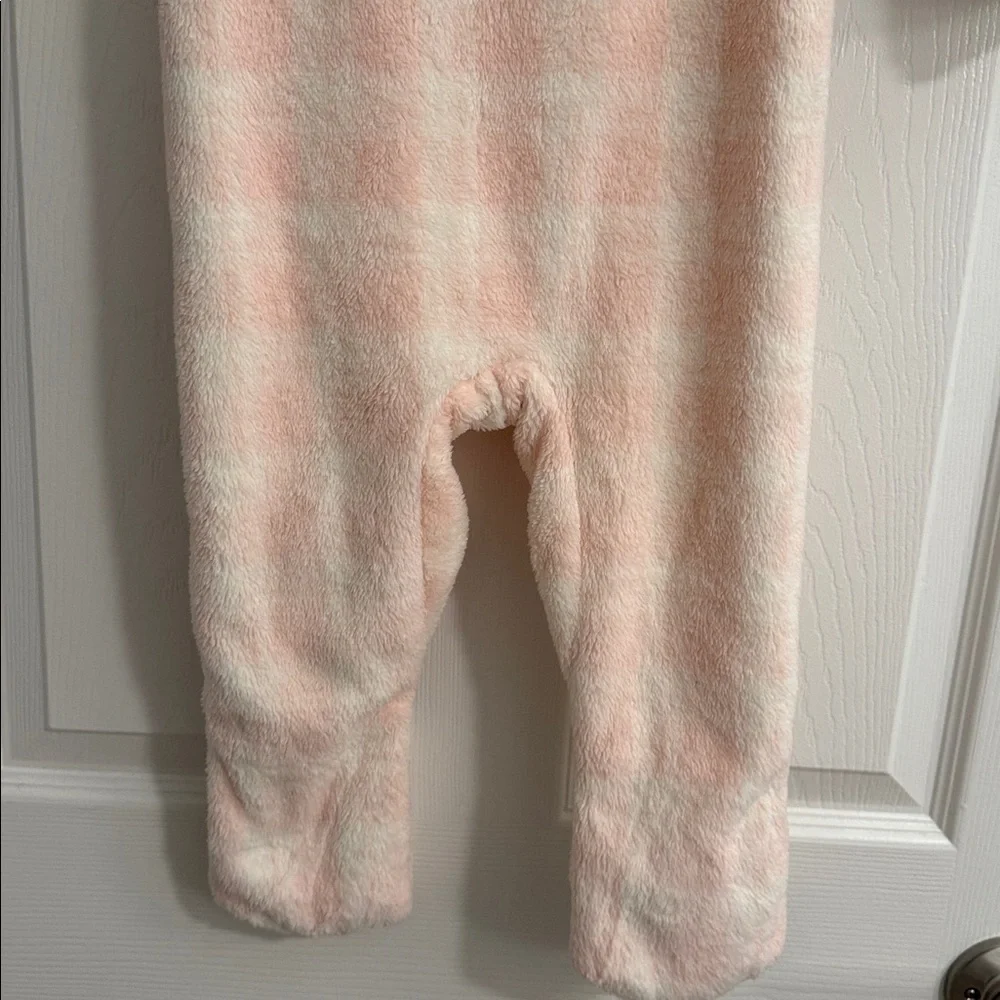 The North Face Campshire Pink White‎ Plaid Baby Fleece One Peice Onsie 18-24 M